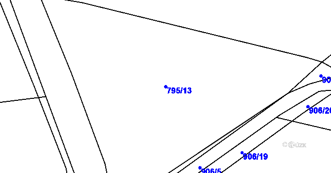 Parcela st. 795/13 v KÚ Blehov, Katastrální mapa