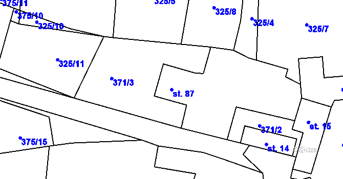Parcela st. 87 v KÚ Osletín, Katastrální mapa