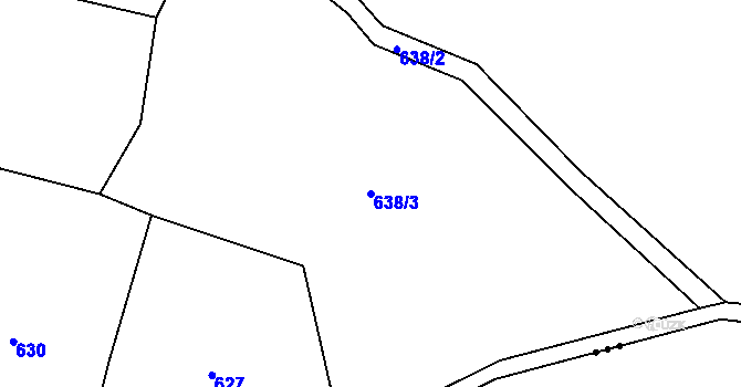 Parcela st. 638/3 v KÚ Osletín, Katastrální mapa