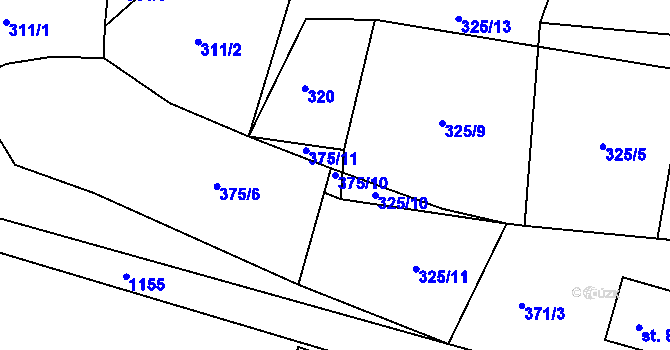 Parcela st. 375/10 v KÚ Osletín, Katastrální mapa