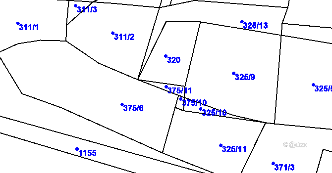 Parcela st. 375/11 v KÚ Osletín, Katastrální mapa