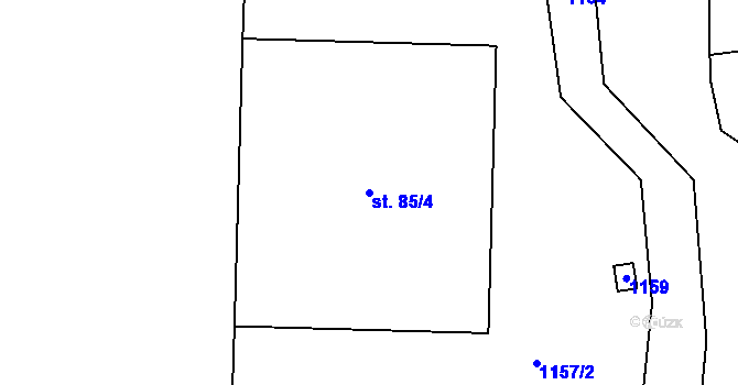 Parcela st. 85/4 v KÚ Osletín, Katastrální mapa
