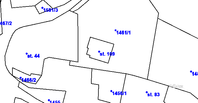 Parcela st. 109 v KÚ Březí u Milevska, Katastrální mapa