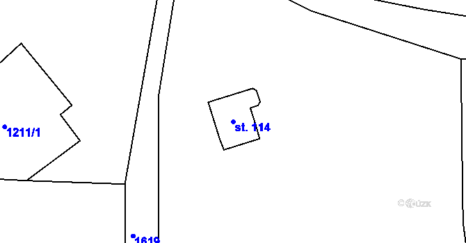 Parcela st. 114 v KÚ Březí u Milevska, Katastrální mapa