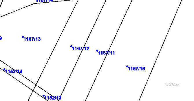 Parcela st. 1167/11 v KÚ Březí u Milevska, Katastrální mapa