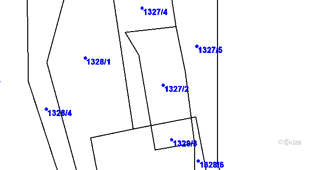 Parcela st. 1327/2 v KÚ Březí u Milevska, Katastrální mapa
