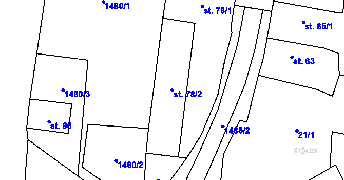 Parcela st. 78/2 v KÚ Telice, Katastrální mapa