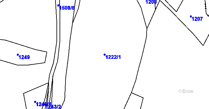 Parcela st. 1222/1 v KÚ Telice, Katastrální mapa