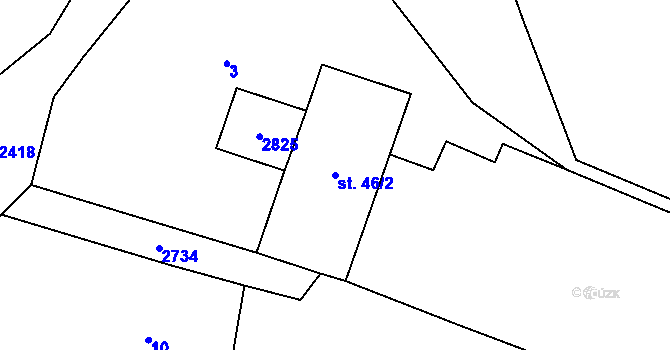Parcela st. 46/2 v KÚ Zhoř u Stříbra, Katastrální mapa