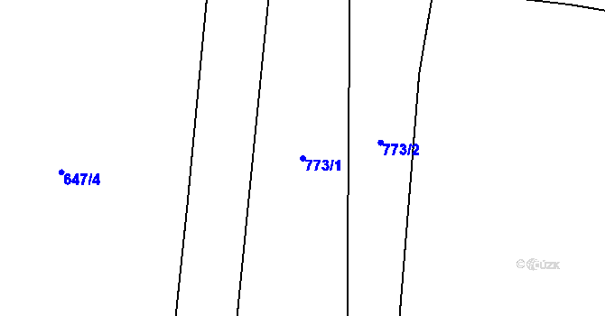 Parcela st. 773/1 v KÚ Zhoř u Stříbra, Katastrální mapa