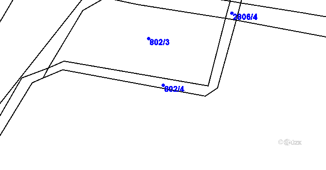 Parcela st. 802/4 v KÚ Zhoř u Stříbra, Katastrální mapa