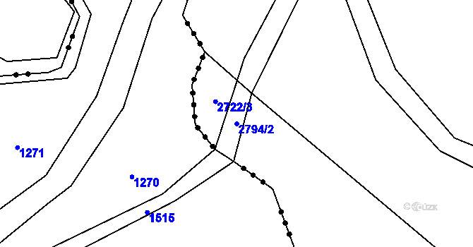 Parcela st. 2794/2 v KÚ Zhoř u Stříbra, Katastrální mapa