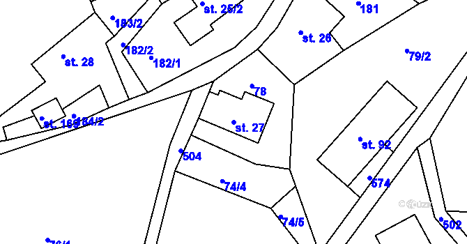 Parcela st. 27 v KÚ Zhoř u České Třebové, Katastrální mapa