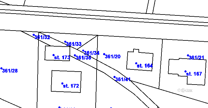 Parcela st. 361/20 v KÚ Zhoř u České Třebové, Katastrální mapa
