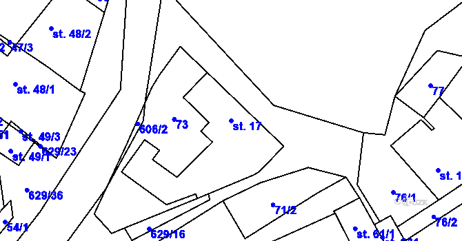 Parcela st. 17 v KÚ Zhoř u Jihlavy, Katastrální mapa