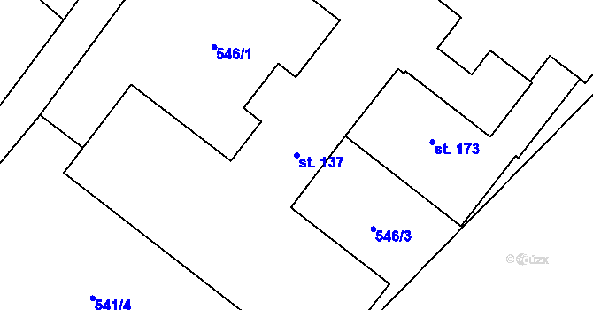 Parcela st. 137 v KÚ Zhoř u Jihlavy, Katastrální mapa