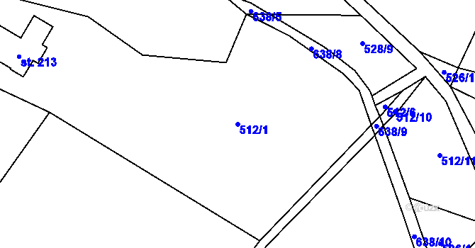 Parcela st. 512/1 v KÚ Zhoř u Jihlavy, Katastrální mapa