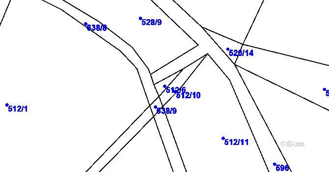 Parcela st. 512/6 v KÚ Zhoř u Jihlavy, Katastrální mapa