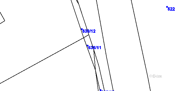 Parcela st. 638/11 v KÚ Zhoř u Jihlavy, Katastrální mapa