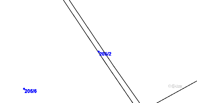 Parcela st. 205/2 v KÚ Zhoř u Jihlavy, Katastrální mapa