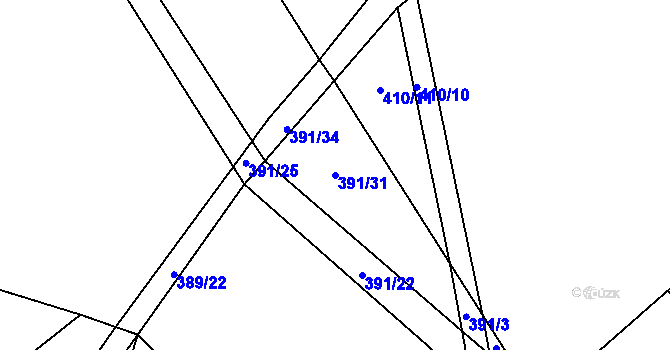 Parcela st. 391/31 v KÚ Zhoř u Jihlavy, Katastrální mapa