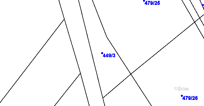 Parcela st. 449/3 v KÚ Zhoř u Jihlavy, Katastrální mapa