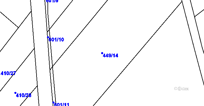 Parcela st. 449/14 v KÚ Zhoř u Jihlavy, Katastrální mapa