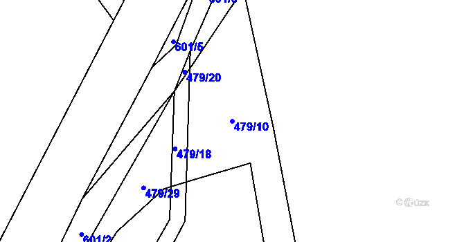 Parcela st. 479/10 v KÚ Zhoř u Jihlavy, Katastrální mapa