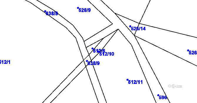 Parcela st. 512/10 v KÚ Zhoř u Jihlavy, Katastrální mapa