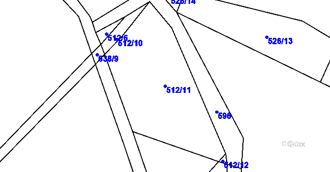 Parcela st. 512/11 v KÚ Zhoř u Jihlavy, Katastrální mapa