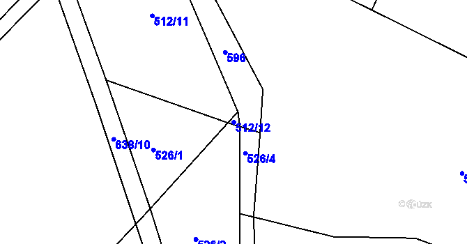 Parcela st. 512/12 v KÚ Zhoř u Jihlavy, Katastrální mapa