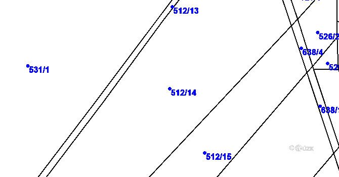 Parcela st. 512/14 v KÚ Zhoř u Jihlavy, Katastrální mapa