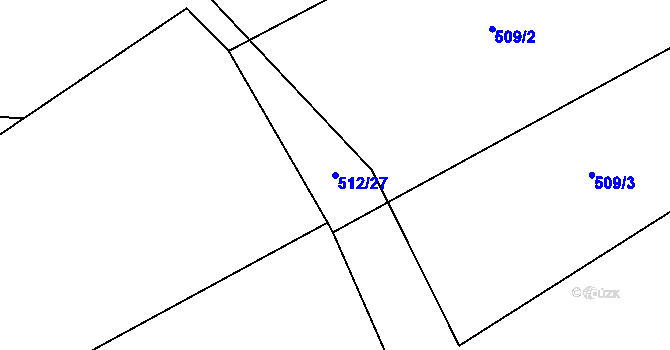 Parcela st. 512/27 v KÚ Zhoř u Jihlavy, Katastrální mapa