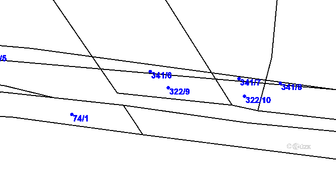 Parcela st. 322/9 v KÚ Bedřichov u Zhořce, Katastrální mapa