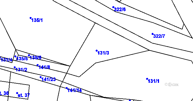 Parcela st. 131/3 v KÚ Bedřichov u Zhořce, Katastrální mapa