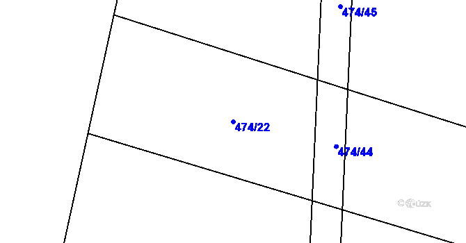 Parcela st. 474/22 v KÚ Velká Rovná, Katastrální mapa