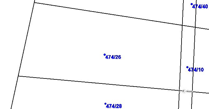Parcela st. 474/26 v KÚ Velká Rovná, Katastrální mapa