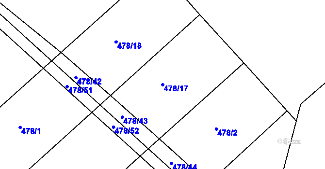 Parcela st. 478/17 v KÚ Velká Rovná, Katastrální mapa