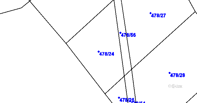 Parcela st. 478/24 v KÚ Velká Rovná, Katastrální mapa