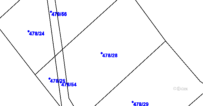 Parcela st. 478/28 v KÚ Velká Rovná, Katastrální mapa