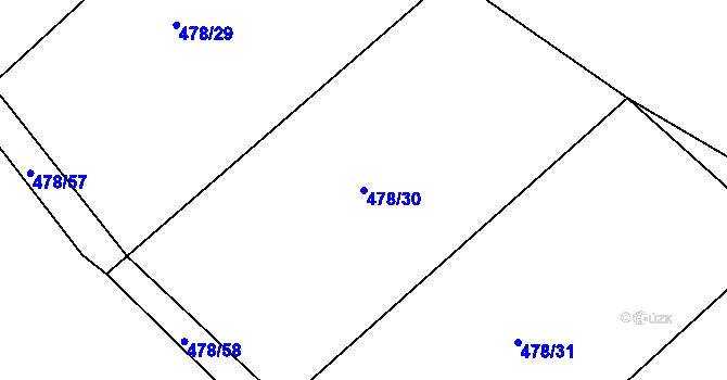 Parcela st. 478/30 v KÚ Velká Rovná, Katastrální mapa