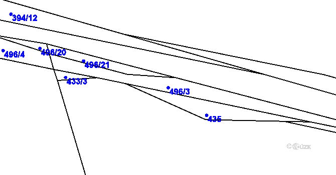 Parcela st. 496/3 v KÚ Velká Rovná, Katastrální mapa