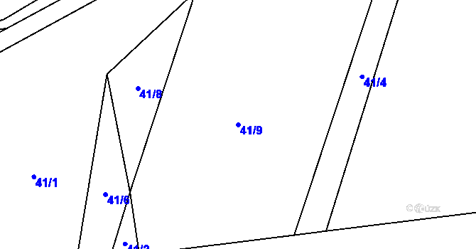 Parcela st. 41/9 v KÚ Velká Rovná, Katastrální mapa