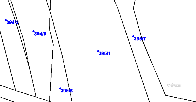 Parcela st. 395/1 v KÚ Velká Rovná, Katastrální mapa