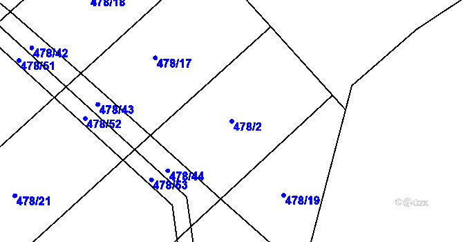 Parcela st. 478/2 v KÚ Velká Rovná, Katastrální mapa