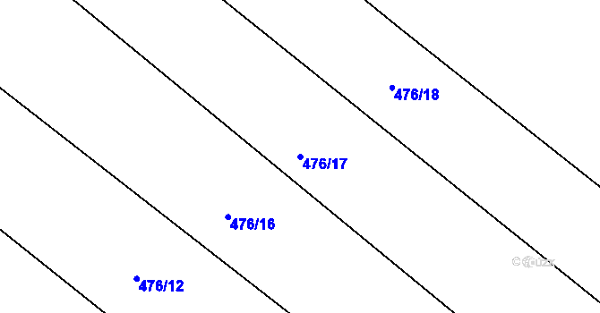 Parcela st. 476/17 v KÚ Zhořec u Pacova, Katastrální mapa