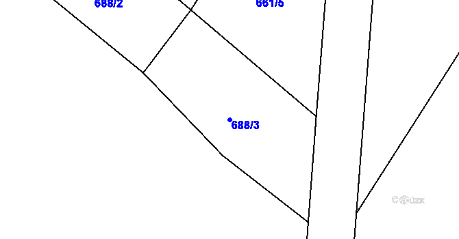 Parcela st. 688/3 v KÚ Zhořec u Pacova, Katastrální mapa