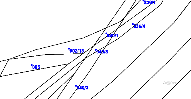 Parcela st. 940/5 v KÚ Zhořec u Pacova, Katastrální mapa