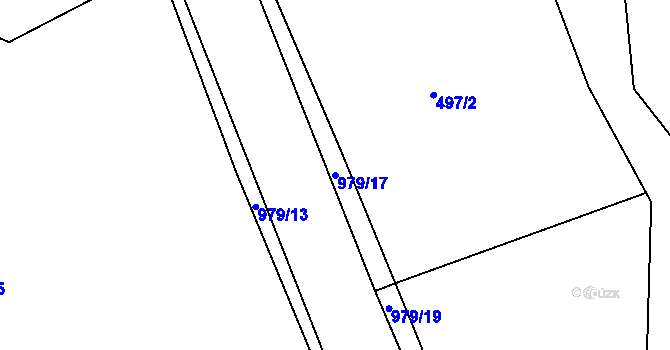 Parcela st. 979/17 v KÚ Zhořec u Pacova, Katastrální mapa