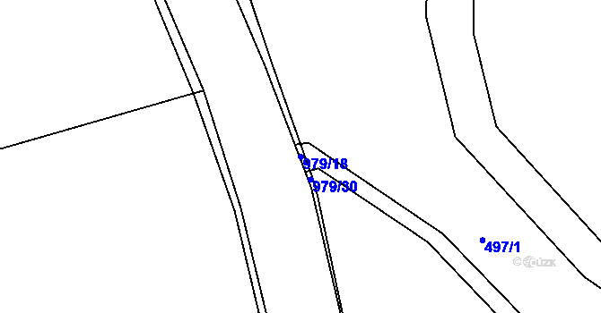 Parcela st. 979/18 v KÚ Zhořec u Pacova, Katastrální mapa